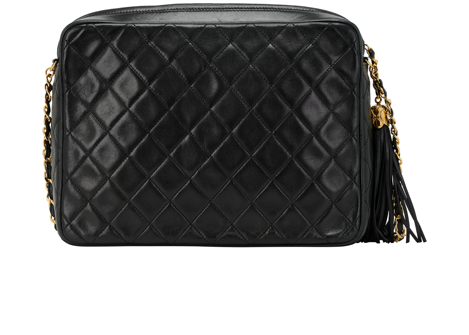 Vintage Tassel Crossbody, &pound;2,500, Handbags, Black, Lambskin Leather, Back view